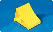 Aldon® Aluminum  Wheel Chock for Truck and Trailer Block Width 6" x Length 8 3/4" x Height 6" 
Weight 4 lbs. 
For maximum tire dia. 28" - 33"
Powder-coated safety yellow.